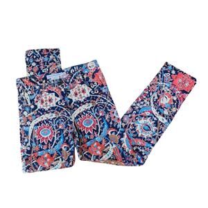 Gretchen Scott Designs Blue and Red Floral Leggings